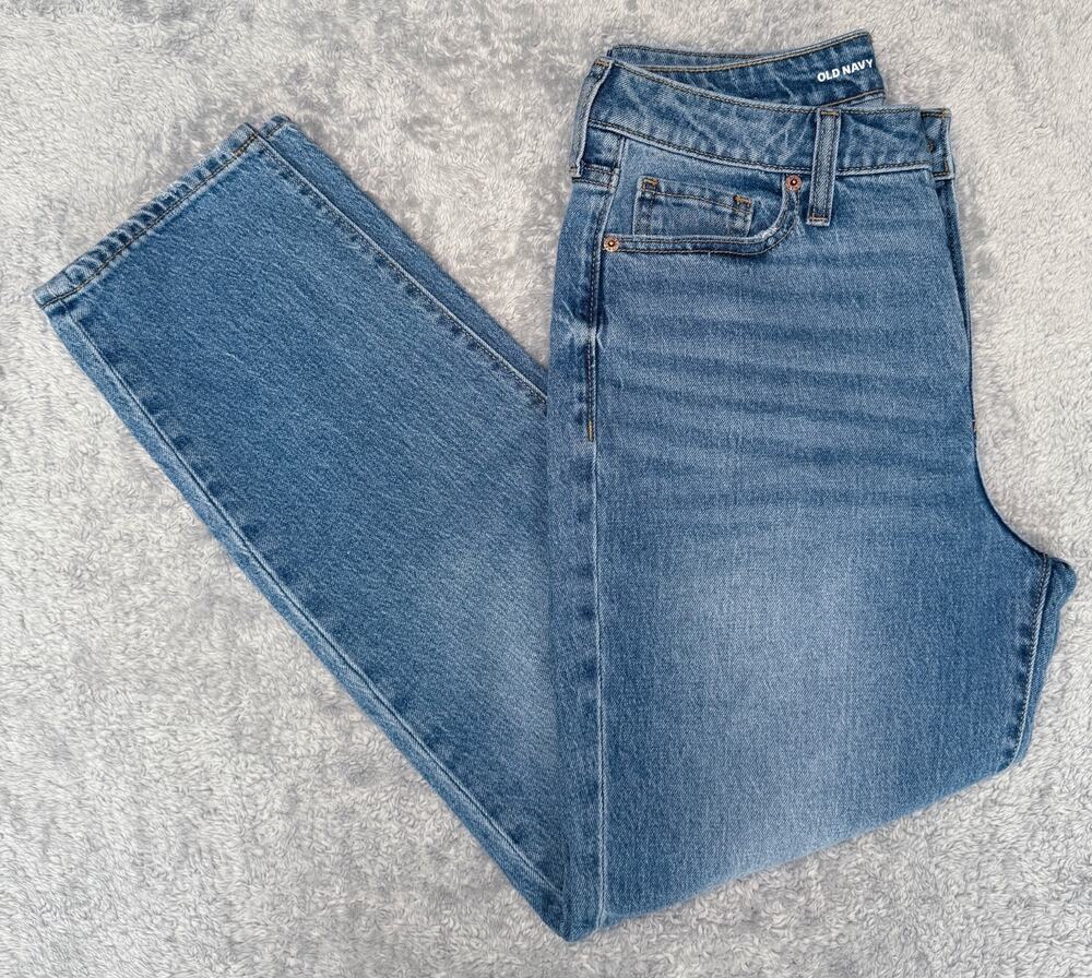 Old Navy OG High Rise Secret Smooth Pockets Straight Blue Jeans Womens 6 NWOT